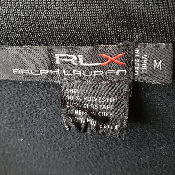 RLX Ralph Lauren Men’s Zip Up Tech Style Fleece Jacket Black Sz M - Picture 10 of 10